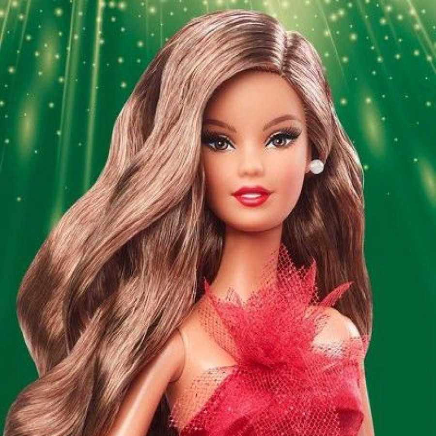 * Barbie Signature 2022 Holiday Collector Doll Light Brown Wavy Hair