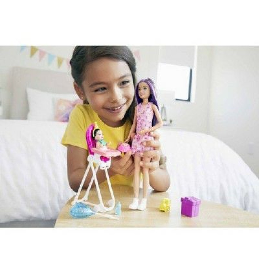 * Barbie Skipper Babysitters Inc Dolls And Playset Brown/Purple Hair