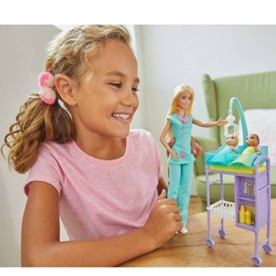 * Barbie You Can Be Anything Baby Doctor Blonde Doll And Playset