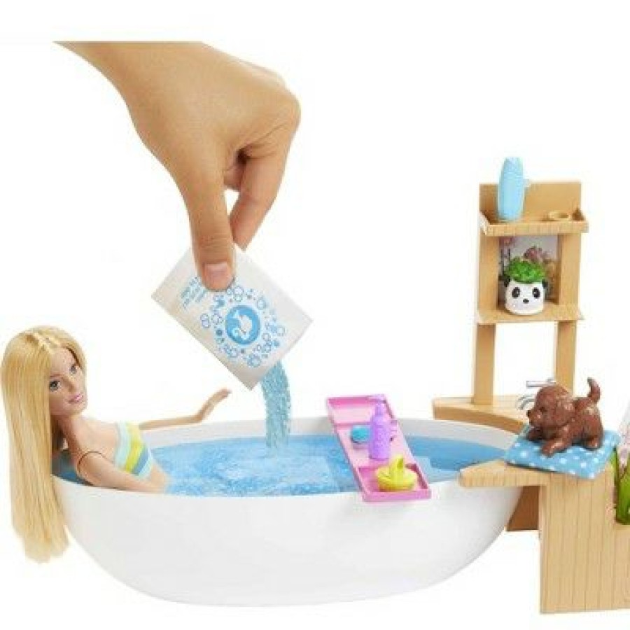 * Barbie Fizzy Bath Blonde Doll And Playset