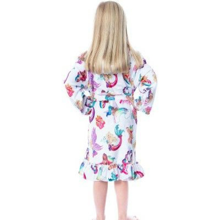 * Intimo Mattel Girls' Barbie Fantasy Mermaid Fairy Rainbow Ruffled Bathrobe Robe