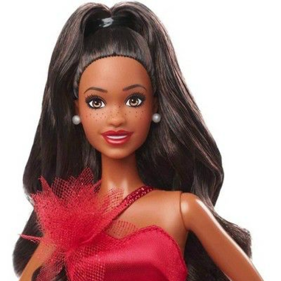 * Barbie Signature 2022 Holiday Collector Doll Dark Brown Wavy Hair