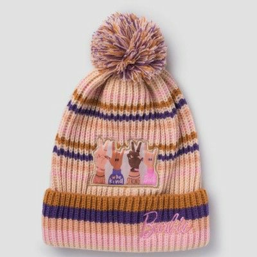 * Girls' Barbie Embroidered Knitted Beanie