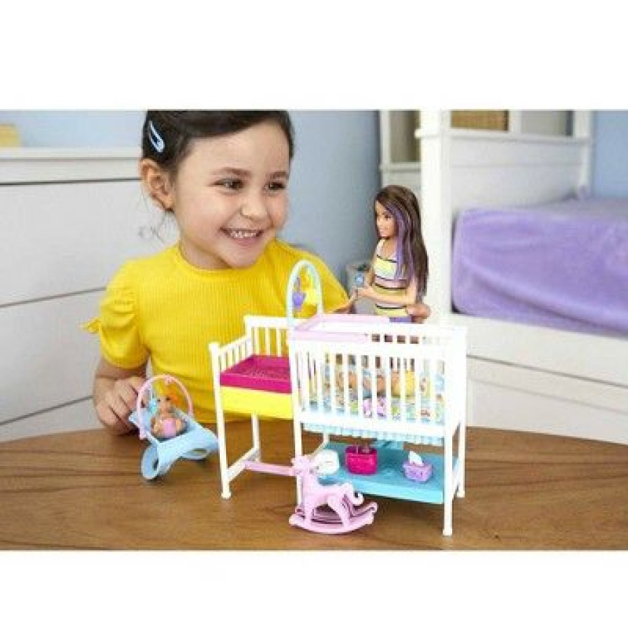 * Barbie Skipper Babysitters Inc Nap 'N' Nurture Nursery Dolls And Playset