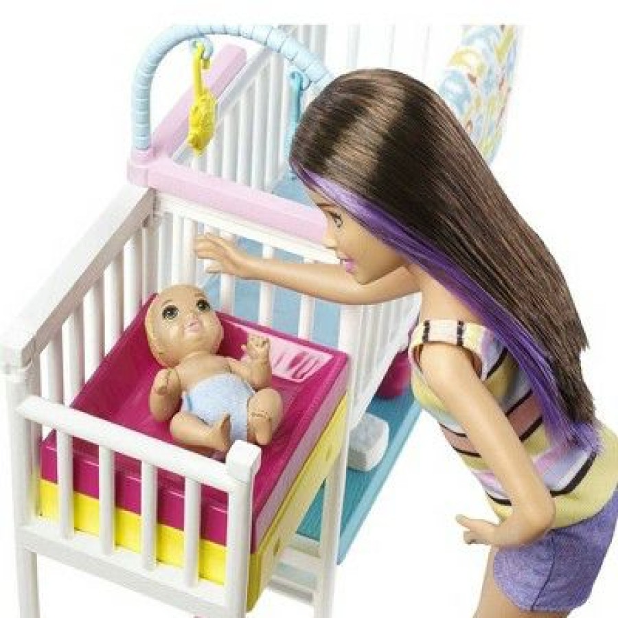 * Barbie Skipper Babysitters Inc Nap 'N' Nurture Nursery Dolls And Playset