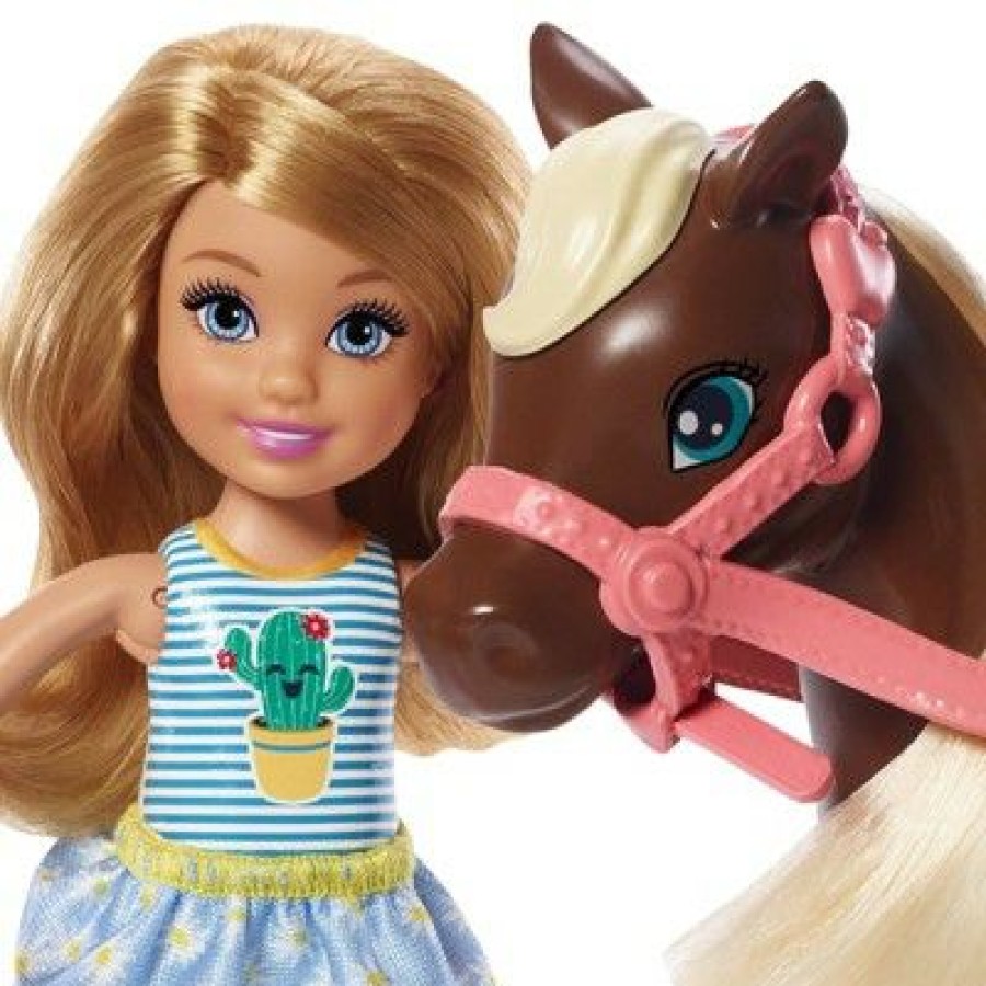 * Barbie Club Chelsea Doll And Brown Pony