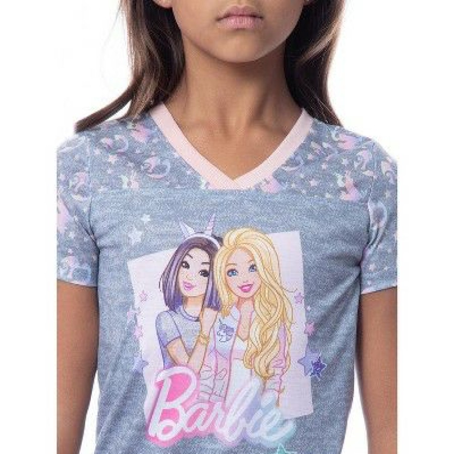 * Intimo Barbie Girls' Unicorn Barbie Skipper Shirt And Pants Jogger Pajama Set