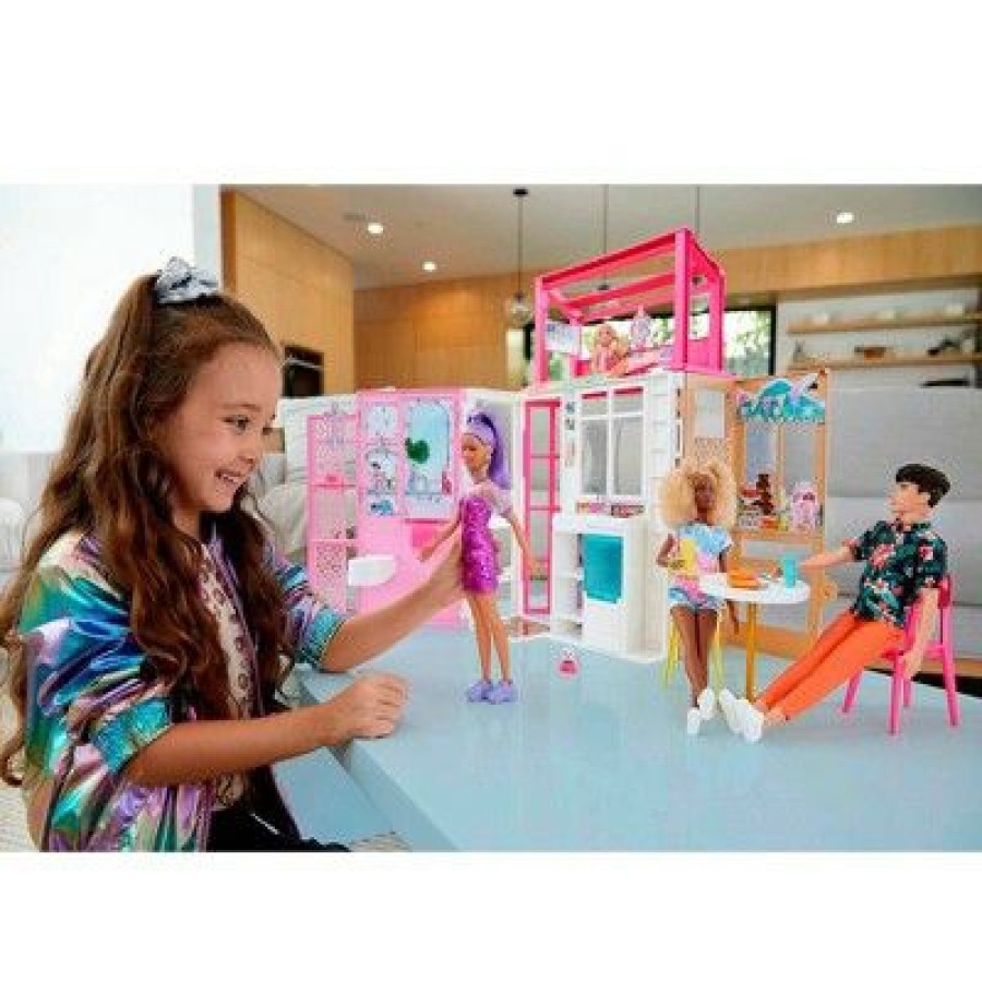 * Barbie Dollhouse Playset 2 Levels & 4 Play Areas