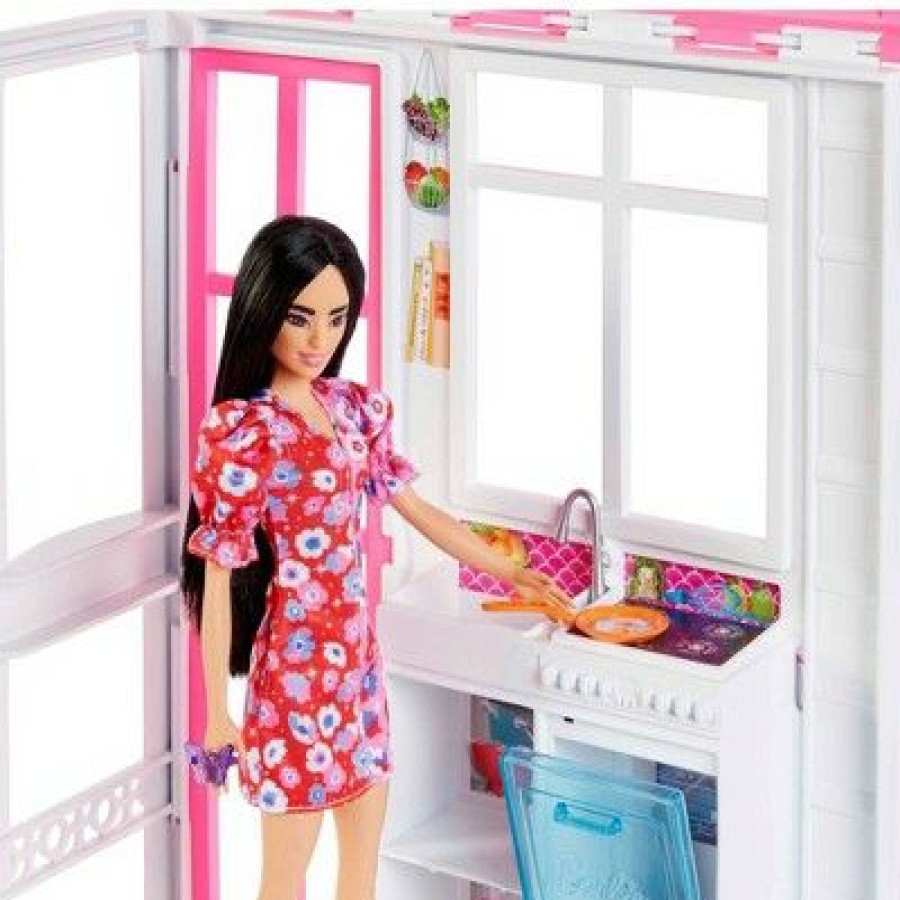 * Barbie Dollhouse Playset 2 Levels & 4 Play Areas