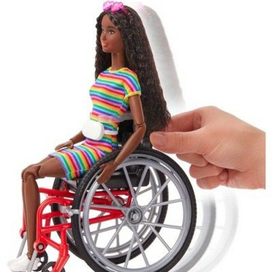 * Barbie Fashionistas Doll #166 With Wheelchair & Crimped Brunette Hair