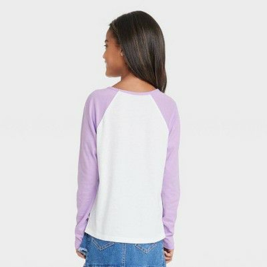 * Girls' Barbie 'We Got This' Long Sleeve Raglan Graphic T-Shirt Purple