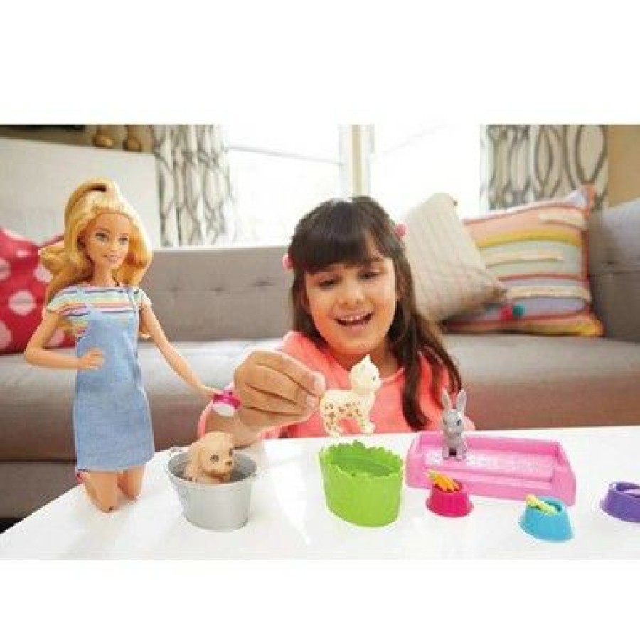 * Barbie Play 'N' Wash Pets Doll And Playset