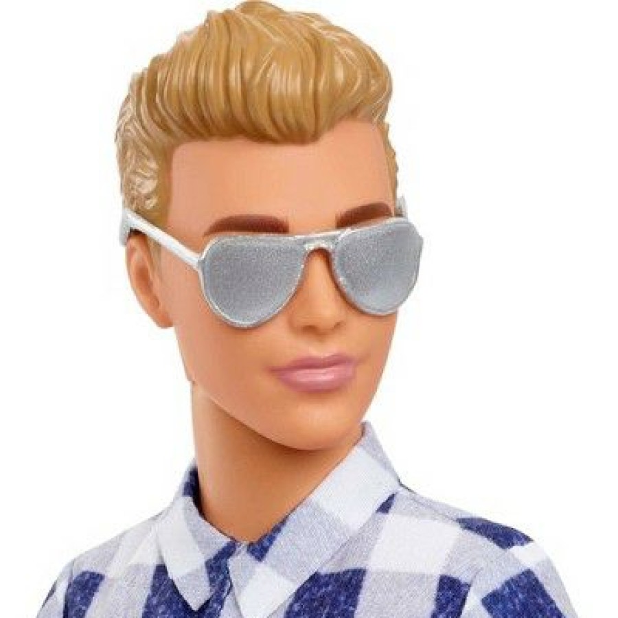 * Barbie It Takes Two Ken Camping Doll Plaid Shirt