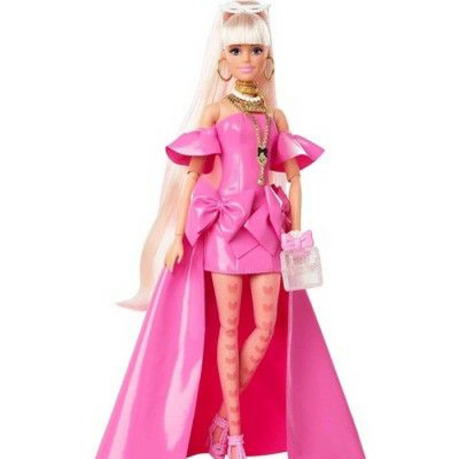 * Barbie Extra Fancy Doll Pink Glossy High-Low Gown