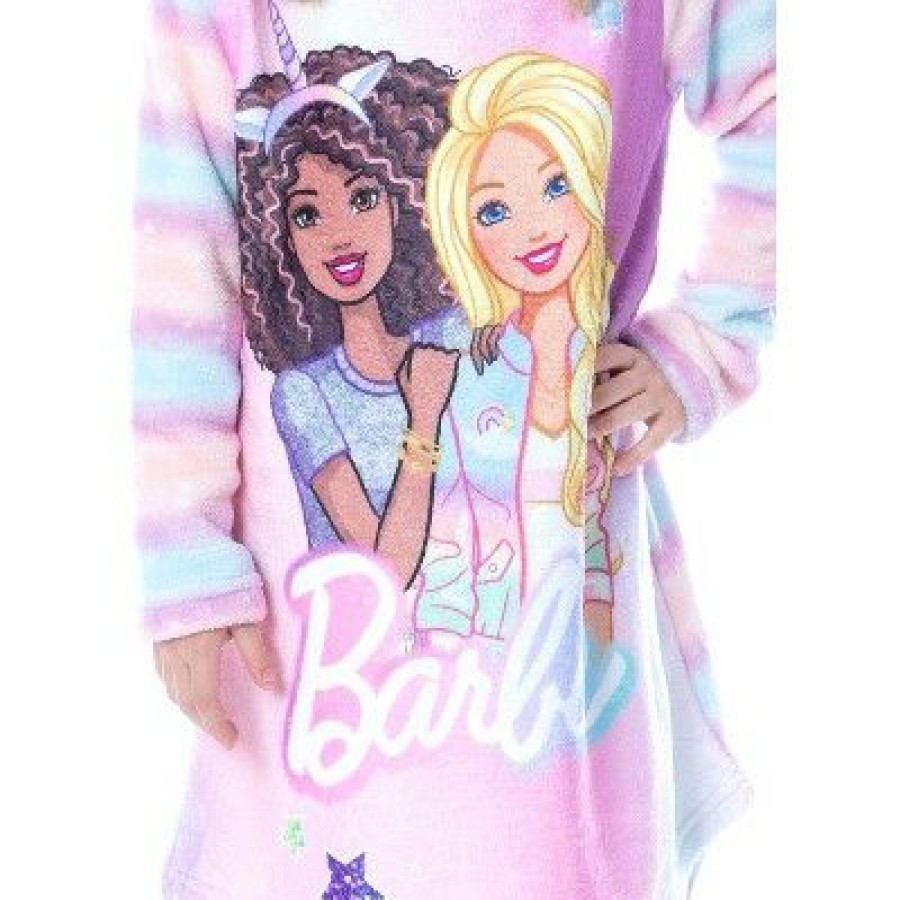 * Intimo Mattel Barbie Girls' Raglan Kids Nightgown Pajama With Best Friend Unicorn